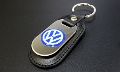 VW Dome Leather Keytag