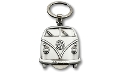 【22GS】VW T1 Bus Keyring with Removable Coin - vintage silver