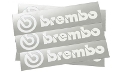 brembo(ブレンボ)ステッカーホワイト9枚綴り　抜き文字タイプ